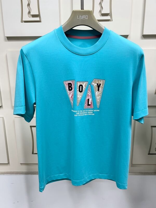 T-shirts à col rond et manches courtes pour hommes, t-shirts tendance avec imprimé graphique et broderies, t-shirts décontractés multicolores 100% coton pour hommes