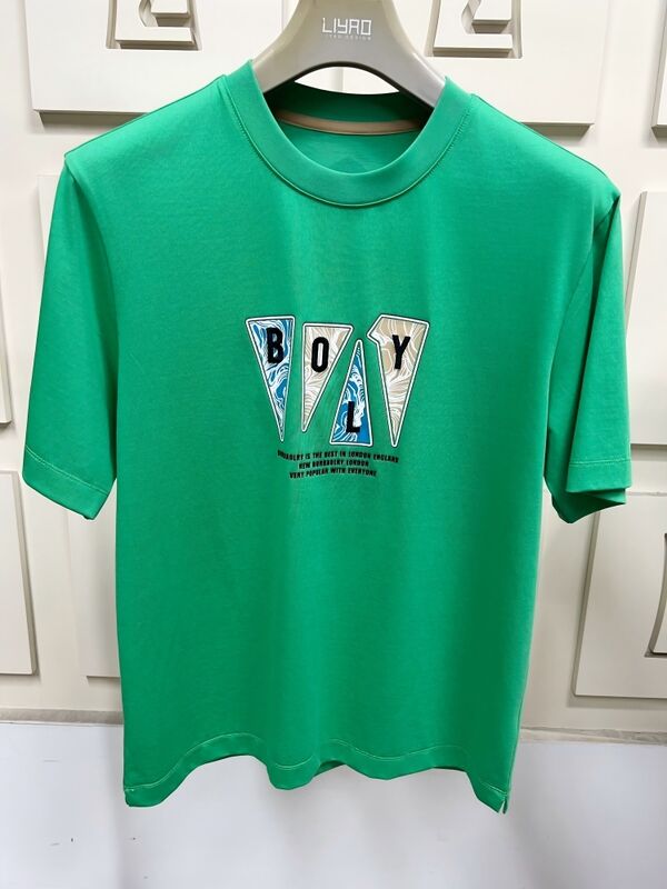 T-shirts à col rond et manches courtes pour hommes, t-shirts tendance avec imprimé graphique et broderies, t-shirts décontractés multicolores 100% coton pour hommes