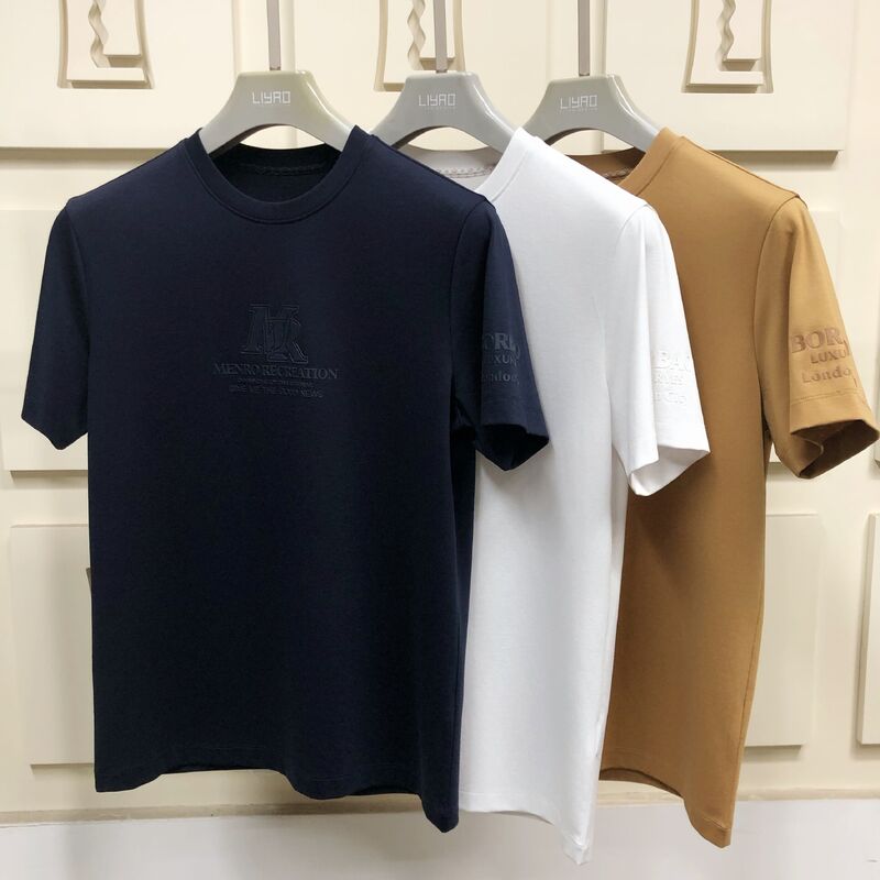 T-shirts en coton biologique de qualité supérieure pour hommes - T-shirts avec logo en relief, tissu souple et respirant pour le vêtement occasionnel et professionnel T-shirt pour hommes