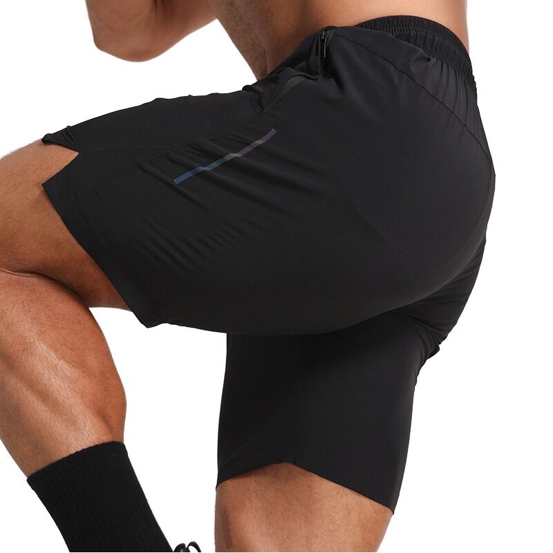 Shorts de course et de fitness pour hommes de haute qualité, respirants, à séchage rapide, longueur genou, été, poche arrière, design uni
