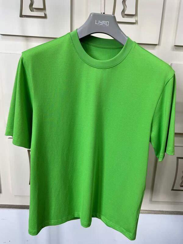 T-shirt de sport à sec rapide en tissu de Sorona pour hommes T-shirt de sport respirant avec broderie personnalisée et impression de style simple solide