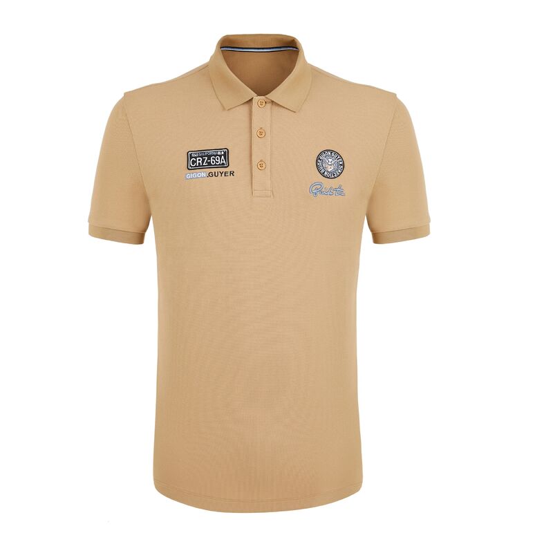 T-shirts de polo personnalisés de haute qualité vêtements pour hommes à double face brodés et en relief logo imprimé