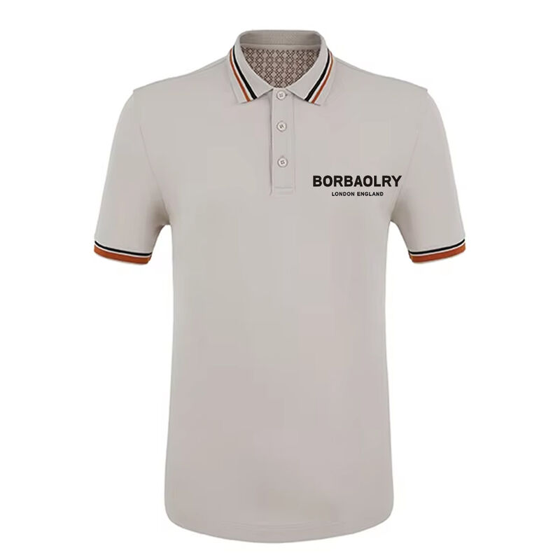 Taille de logo personnalisé Tissu rapide sec Rayé à manches courtes T-shirts Polo Dernière conception pour hommes Imprimé