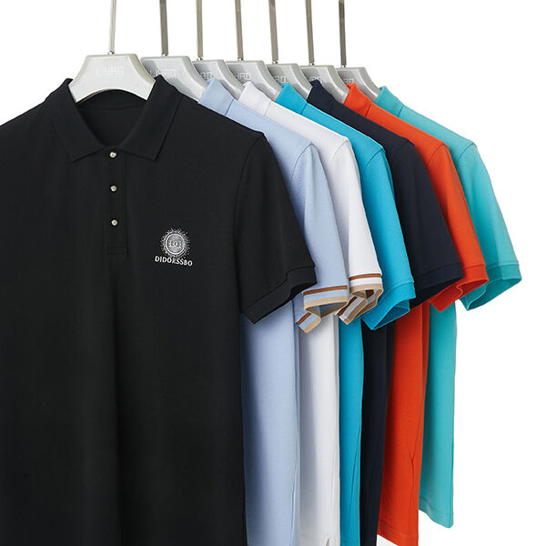 T-shirt polo de golf en coton brodé noir et blanc de qualité supérieure, polo personnalisé pour hommes