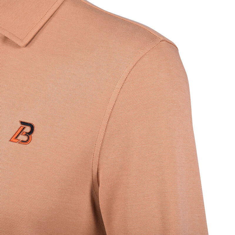 T-shirt polo à manches longues 100% coton, anti-boulochage, haute élasticité, style décontracté pour la vie quotidienne, pour homme, avec fermeture éclair