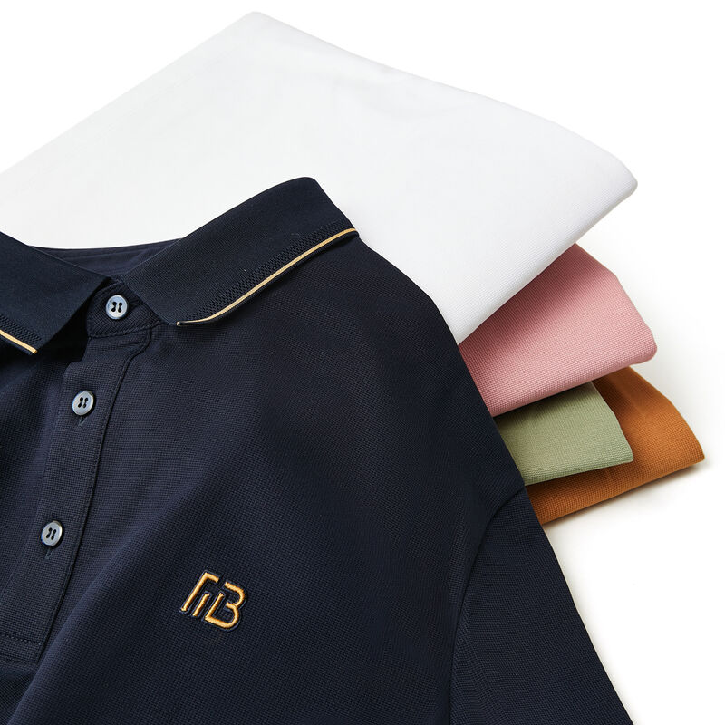 Couleur de contraste de haute qualité sur le collier et les manchettes 100% coton Polo brodé bon marché Hommes T-shirt à manches courtes Polo