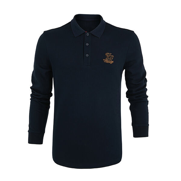 Polo Professionnel Homme Manches Longues Anti-Plis Polo de Haute Qualité pour le Travail Coton Respirant Séchage Rapide Broderie