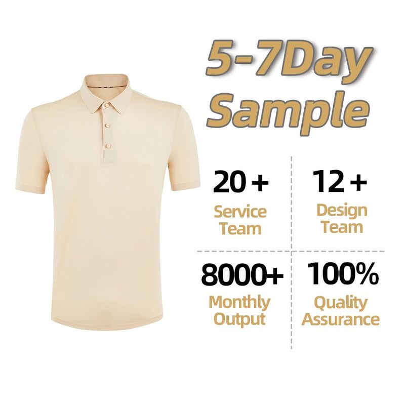 Logo personnalisé de marque privée sans couture en coton/spandex Polo de golf simple T-shirt sec rapide pour hommes