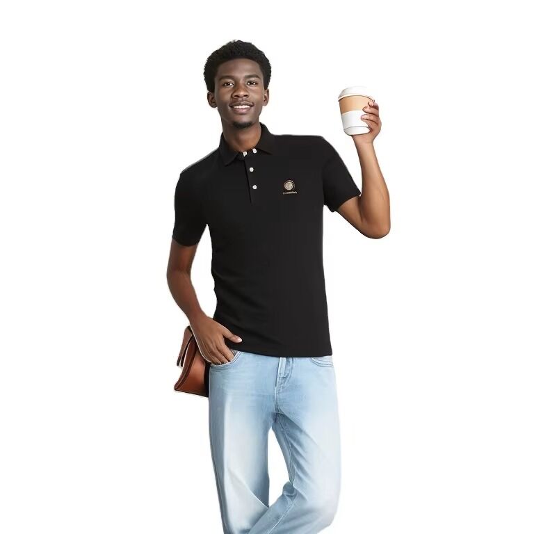 Nouveau design en gros personnalisé séchage rapide respirant coton t-shirts polo noirs pour hommes