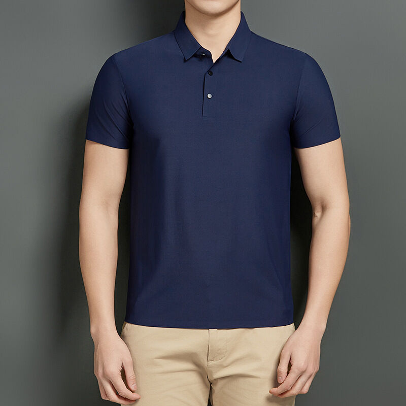 Chemise polo à manches courtes style coréen pour hommes, en soie glacée, col rabattu, tendance, style célébrité internet, pour couple
