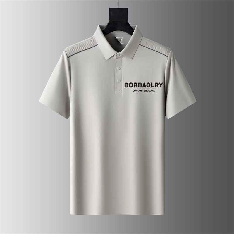 Polo d'affaires à manches courtes pour homme, t-shirt fin à revers, tendance décontractée d'affaires à demi-manches