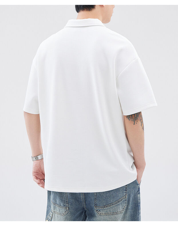 Polo à manches courtes et col à revers de nouvelle couleur, t-shirt décontracté en coton avec broderie alphabet pour hommes