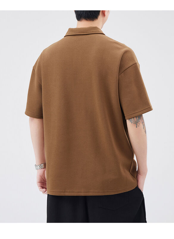 Polo à manches courtes et col à revers de nouvelle couleur, t-shirt décontracté en coton avec broderie alphabet pour hommes