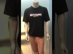 T-shirts pour hommes à manches courtes personnalisés Noir imprimé anti-pilling